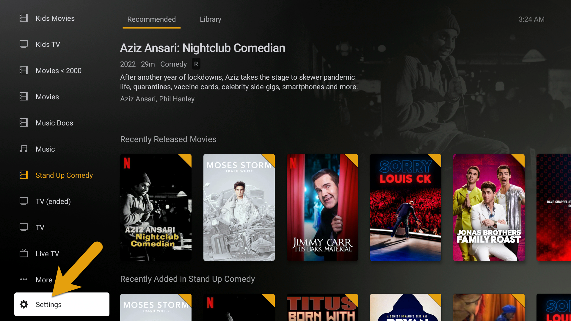 (../media/clients-androidtv-1.png "Click on 'Settings'")