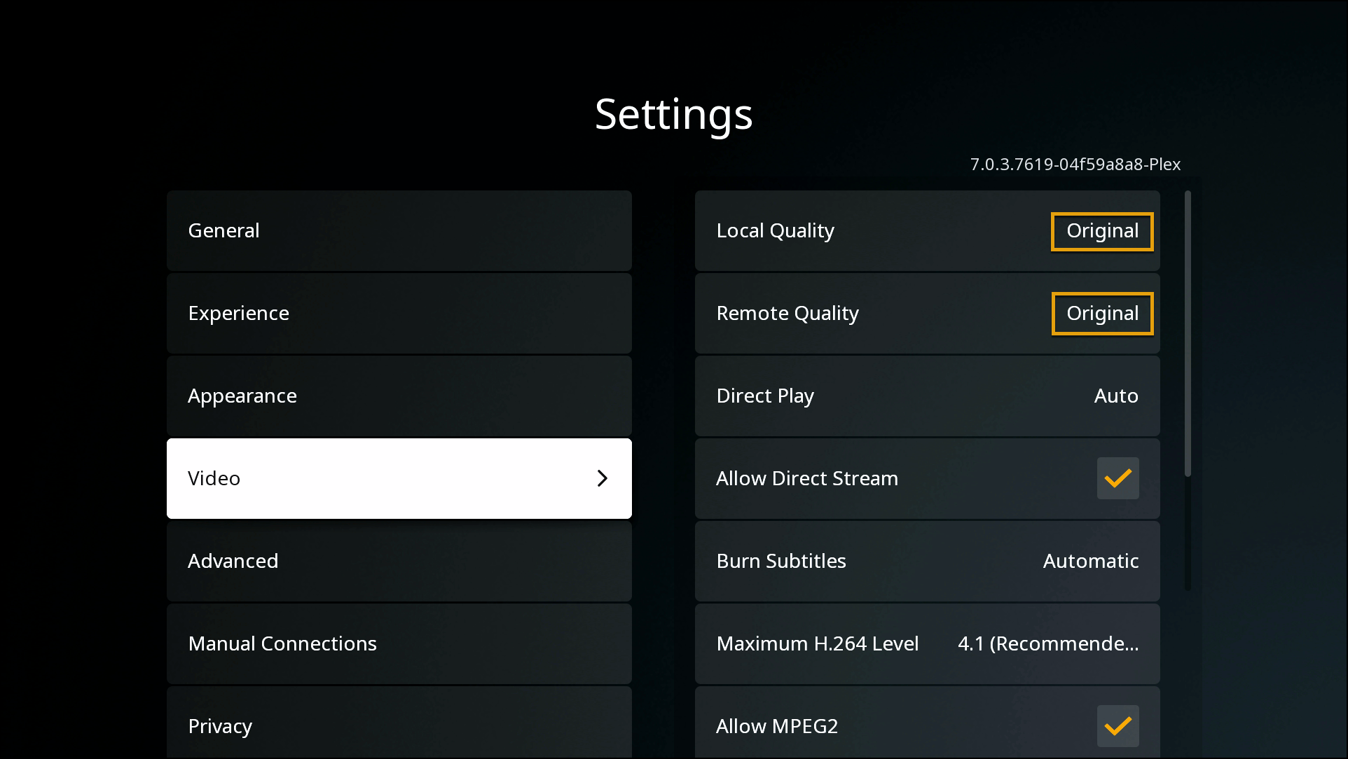 (../media/clients-roku-2.png "Set quality to 'Original' and turn on Direct Play / Stream")