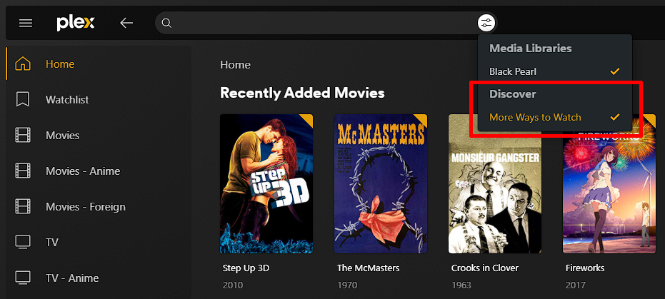 (../media/discover_search.png "Uncheck More Ways to Watch")