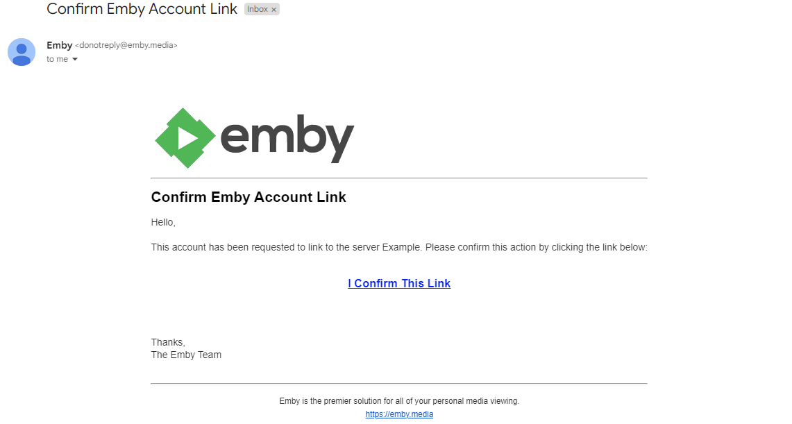("Emby Connect Invite Email")