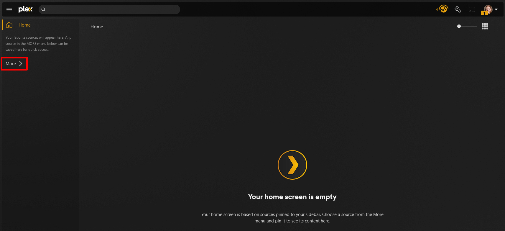 (../media/more-plex.png "Click on the 'More' button")