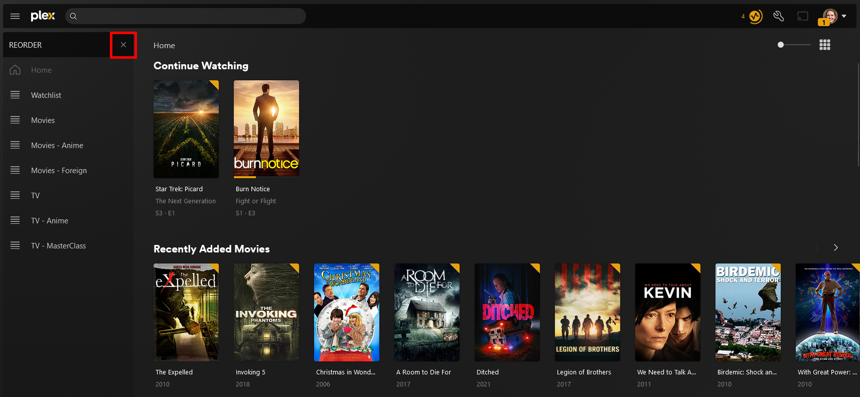 (../media/unorder.png "Close the menu to finish reordering libraries")